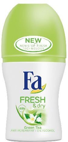 Rutulinis dezodorantas antiperspirantas Fa Fresh & Dry Green Tea 50 ml kaina ir informacija | Dezodorantai | pigu.lt