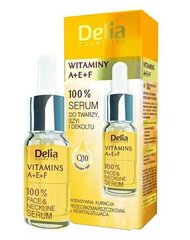 Atgaivinantis veido serumas nuo raukšlių Delia Cosmetics Vitamins 10 ml kaina ir informacija | Veido aliejai, serumai | pigu.lt