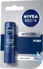 Lūpų pieštukas vyrams Nivea For Men Active Care,4.8g kaina ir informacija | Lūpų dažai, blizgiai, balzamai, vazelinai | pigu.lt