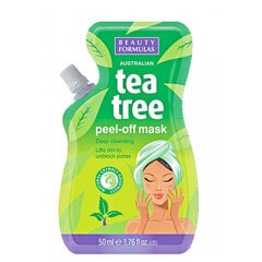 Nulupama veido kaukė Beauty Formulas Tea Tree Peel-off Mask 50 ml kaina ir informacija | Beauty Formulas Kvepalai, kosmetika | pigu.lt