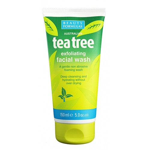 Veido prausiklis Beauty Formulas Tea Tree Exfoliating Facial Wash 150ml kaina ir informacija | Veido prausikliai, valikliai | pigu.lt