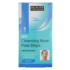 Nosies porų valymo juostelės Beauty Formulas Deep Cleansing Nose Strips цена и информация | Маски для лица, патчи для глаз | pigu.lt