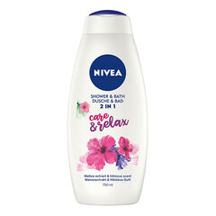 Dušo žėlė Nivea Care & Relax Shower & Bath Gel, 750 ml kaina ir informacija | Dušo želė, aliejai | pigu.lt
