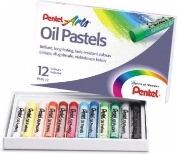 Aliejinės pastelės Pentel, 12 vnt kaina ir informacija | Piešimo, tapybos, lipdymo reikmenys | pigu.lt