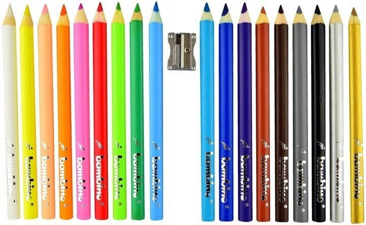 Trikampiai pieštukai Bambino, 18 spalvų kaina ir informacija | Piešimo, tapybos, lipdymo reikmenys | pigu.lt