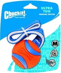 Chuckit kamuoliukas su virvele šunims Ultra Tug, M dydis, oranžinis/mėlynas kaina ir informacija | Žaislai šunims | pigu.lt