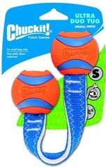 Chuckit kamuoliukai šunims su virvele Ultra Duo Tug, S dydis, oranžinis/mėlynas kaina ir informacija | Žaislai šunims | pigu.lt
