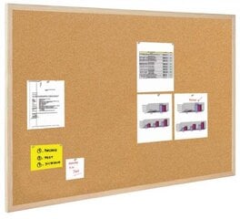Доска пробковая на деревянном каркасе Bi-Office, 40х30 см цена и информация | Kanceliarinės prekės | pigu.lt