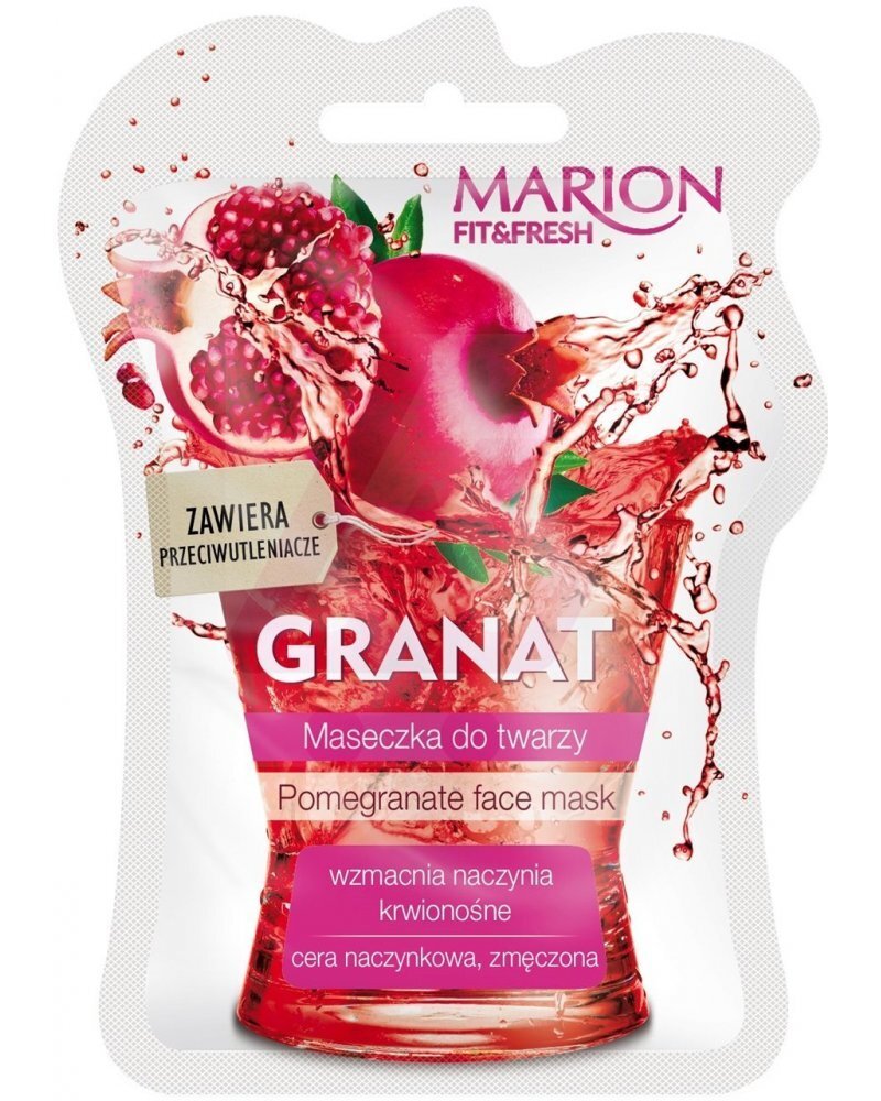 Veido kaukė su granatais pavargusiai, sausai odai Marion Pomegranate 7,5 ml kaina ir informacija | Veido kaukės, paakių kaukės | pigu.lt