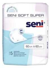 Простыни гигиенические Seni Soft 60х60 см, 5 шт. цена и информация | Подгузники, прокладки, одноразовые пеленки для взрослых | pigu.lt