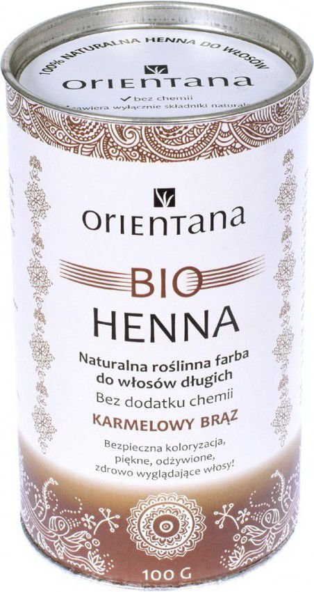 Plaukų dažai Orientana Bio Henna Caramel Brown, 100 g kaina ir informacija | Plaukų dažai | pigu.lt