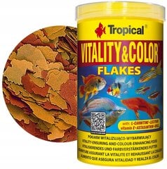 Maistas žuvims Tropical Vitality&amp;Color, 1000ml kaina ir informacija | Maistas žuvims | pigu.lt