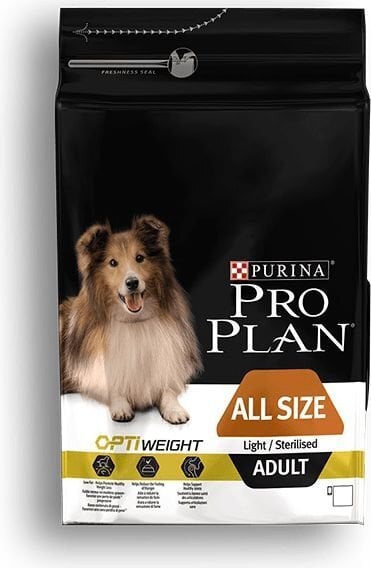 Sausas maistas suaugusiems sterilizuotiems šunims Purina Pro Plan OptiWeight Light, 3 kg цена и информация | Sausas maistas šunims | pigu.lt