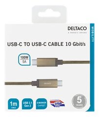 Deltaco USBC-1422M, USB C, 1 м цена и информация | Кабели для телефонов | pigu.lt