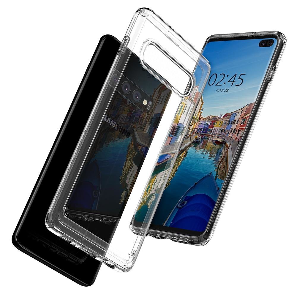 Spigen Ultra Hybrid, skirtas Samsung Galaxy S10+, skaidrus kaina ir informacija | Telefono dėklai | pigu.lt