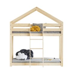 Dviaukštė lova-namelis Dalidda-2 su kopėčiomis, 90x200 cm, ąžuolo spalvos kaina ir informacija | Selsey Vaiko kambario baldai | pigu.lt