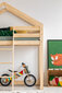Lova-namelis Dalidda su kopėčiomis, 80x200 cm, ąžuolo spalvos kaina ir informacija | Vaikiškos lovos | pigu.lt