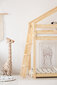 Dviaukštė lova-namelis Dalidda-3 su kopėčiomis, 80x200 cm, ąžuolo spalvos kaina ir informacija | Vaikiškos lovos | pigu.lt