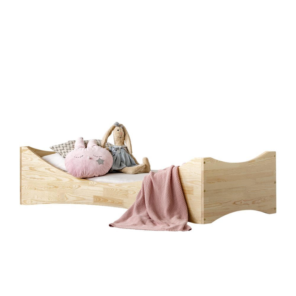 Lova Jiran, 90x200 cm, ąžuolo spalvos kaina ir informacija | Vaikiškos lovos | pigu.lt