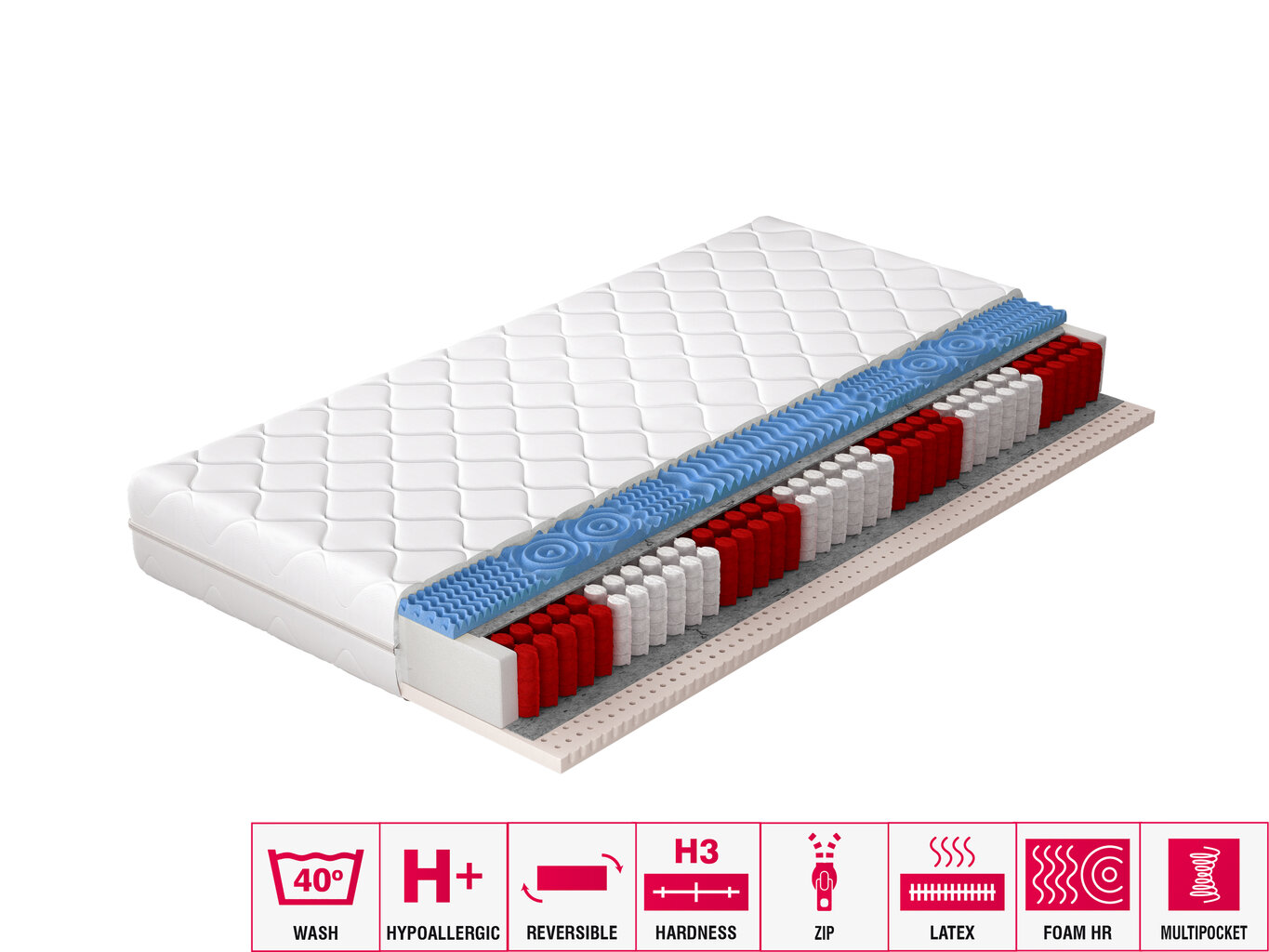 Čiužinys NORE Acapulco, 80x200 cm kaina ir informacija | Čiužiniai | pigu.lt