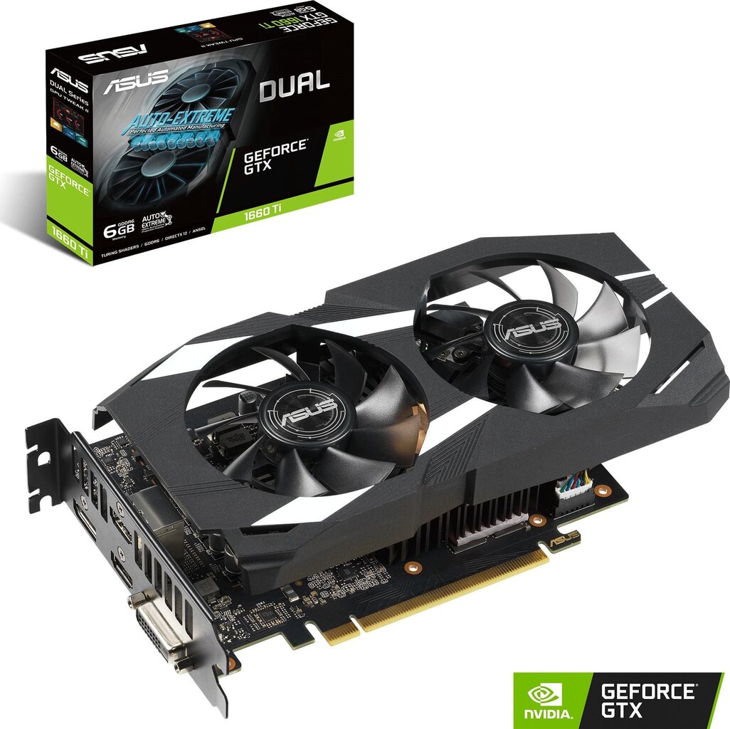 Видеокарта ASUS NVIDIA GeForce GTX 1660 Ti 6GB DUAL OC цена | pigu.lt
