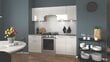 Virtuvinių spintelių komplektas Halmar Marija 200, baltos/ąžuolo spalvos kaina ir informacija | Virtuvės baldų komplektai | pigu.lt