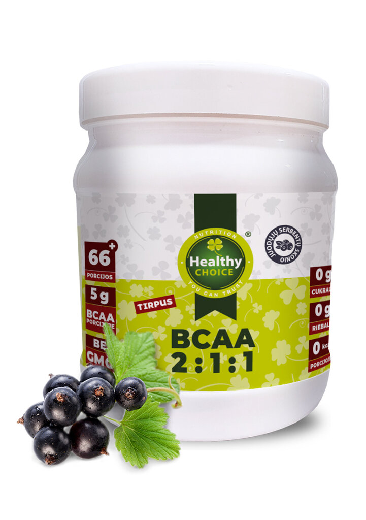 Aminorūgštis Healthy Choice BCAA 2:1:1, juodųjų serbentų skonio kaina ir informacija | Aminorūgštys | pigu.lt