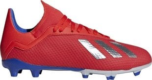 Футбольные бутсы для мальчиков, Adidas X 18.3FG Jr BB9371 красные цена и информация | Футбольные бутсы | pigu.lt