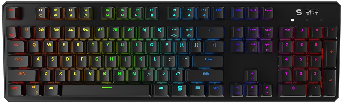 Žaidimų Klaviatūra Silentium PC Gear GK-540 Magna RGB - US layout - Kailh Red Switches kaina ir informacija | Klaviatūros | pigu.lt