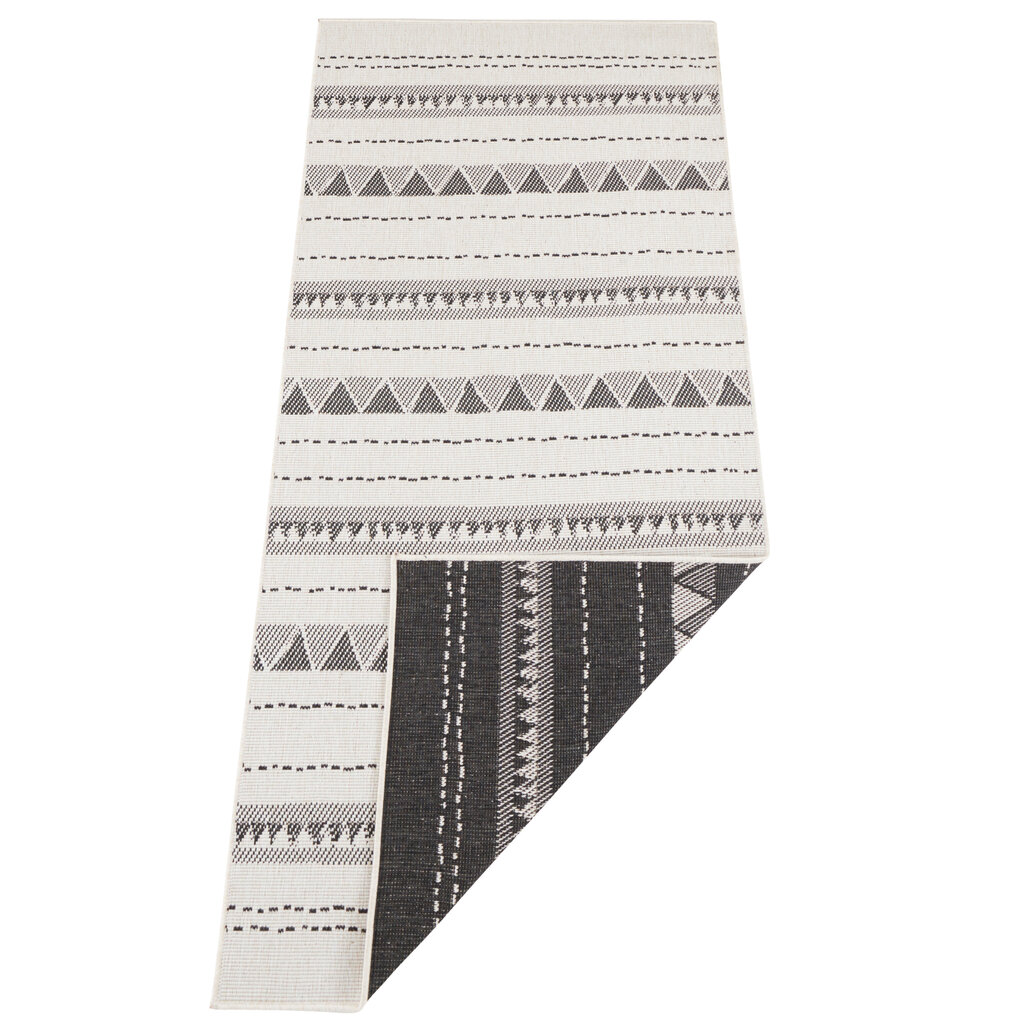 Northrugs dvipusis kilimas - takelis Twin Supreme Black Cream, 80x350 cm kaina ir informacija | Kilimai | pigu.lt
