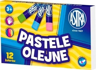 Aliejinės pastelės Astra, 12 vnt kaina ir informacija | Piešimo, tapybos, lipdymo reikmenys | pigu.lt