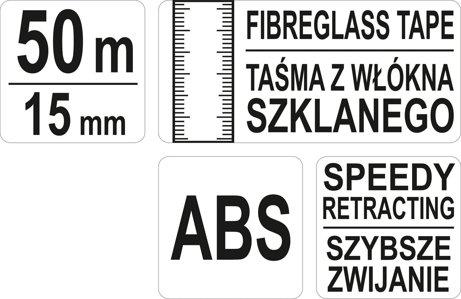 Ruletė stiklo audinio, geodezinė III klasė 50mx15mm Yato YT-71541 цена и информация | Mechaniniai įrankiai | pigu.lt