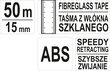 Ruletė stiklo audinio, geodezinė III klasė 50mx15mm Yato YT-71541 kaina ir informacija | Mechaniniai įrankiai | pigu.lt