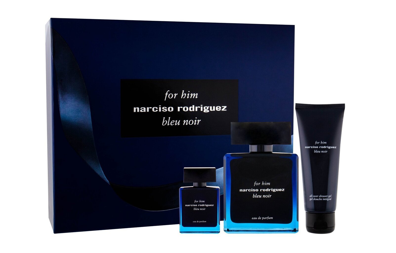 Rinkinys Narciso Rodriguez For Him Bleu Noir: EDP vyrams 100 ml + dušo želė vyrams 75 ml + EDP vyrams 10 ml kaina ir informacija | Kvepalai vyrams | pigu.lt