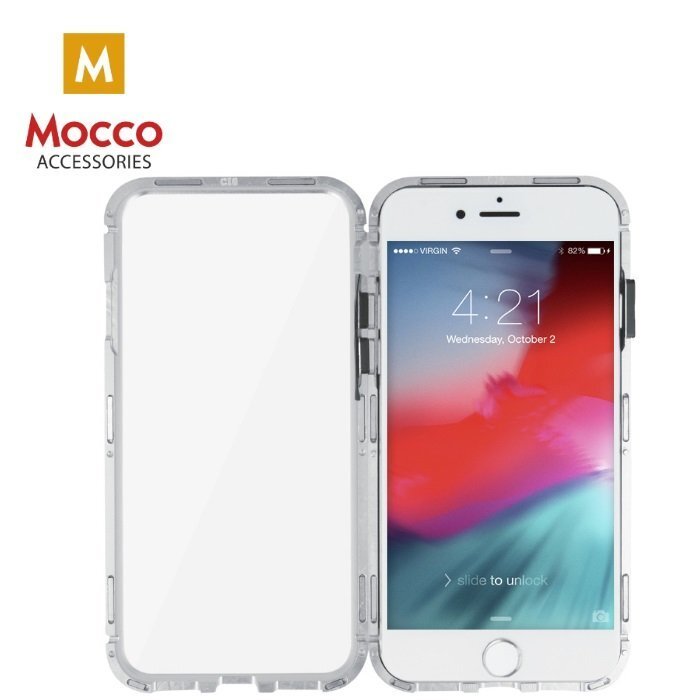 Mocco Double Side Aluminum Case 360 With Tempered Glass For Apple iPhone 6 / 6S Transparent - Silver цена и информация | Telefono dėklai | pigu.lt