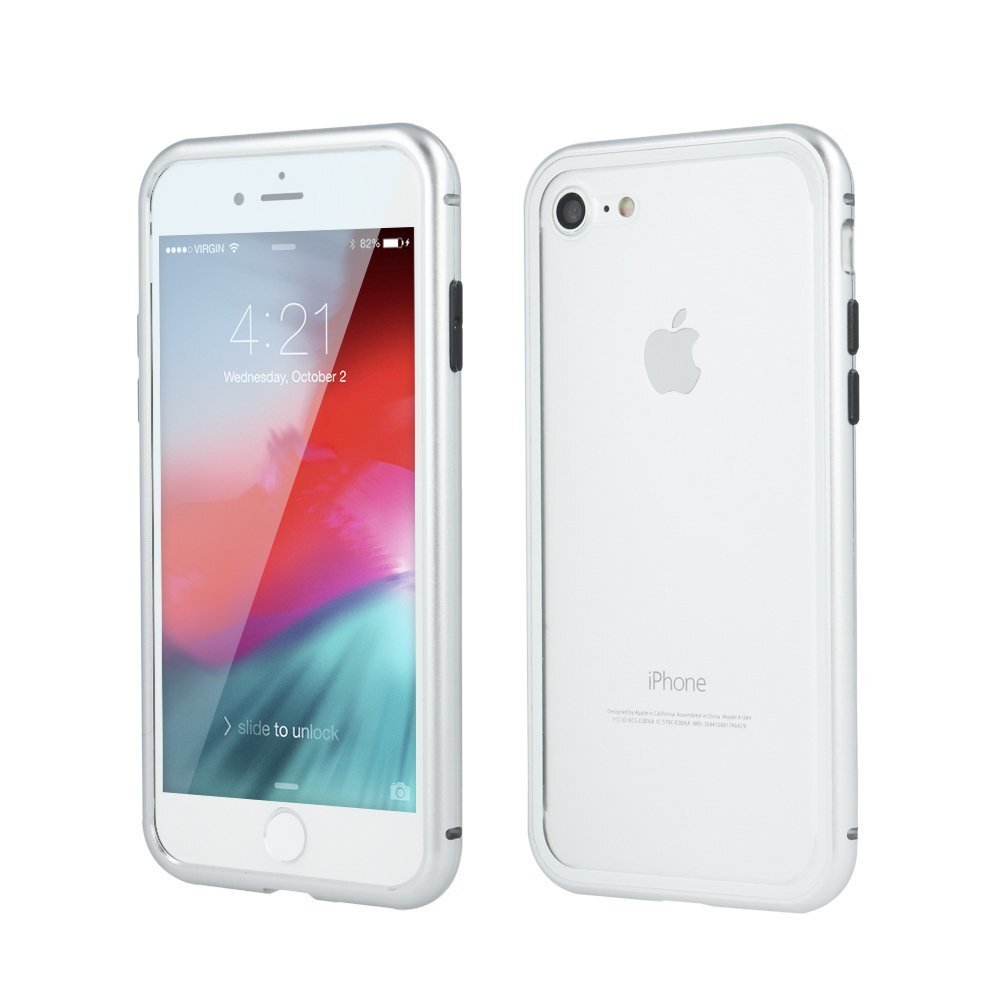 Mocco Double Side Aluminum Case 360 With Tempered Glass For Apple iPhone 7 / 8 kaina ir informacija | Telefono dėklai | pigu.lt