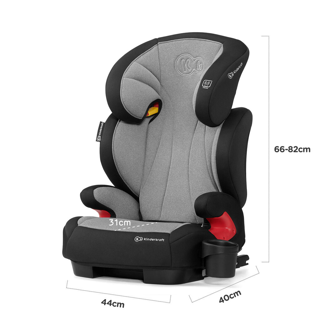 Automobilinė kėdutė KinderKraft Unity ISOFIX, 15-36 kg, grey kaina ir informacija | Autokėdutės | pigu.lt