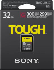 Sony карта памяти SDHC 32GB Tough C10 UHS-II U3 V90 цена и информация | Карты памяти для телефонов | pigu.lt