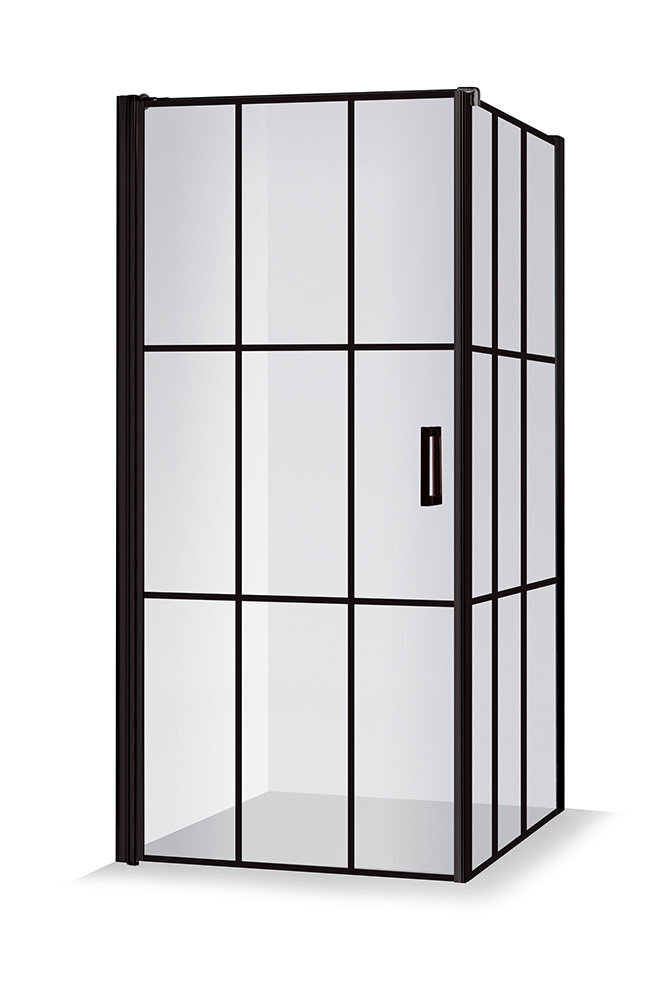 Industrinio stiliaus dušo kabina Brasta Glass Kristina Nero Cube kaina ir informacija | Dušo kabinos | pigu.lt