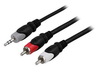 Deltaco MM-139, Aux 3.5 mm/RCA, 1 m kaina ir informacija | Kabeliai ir laidai | pigu.lt