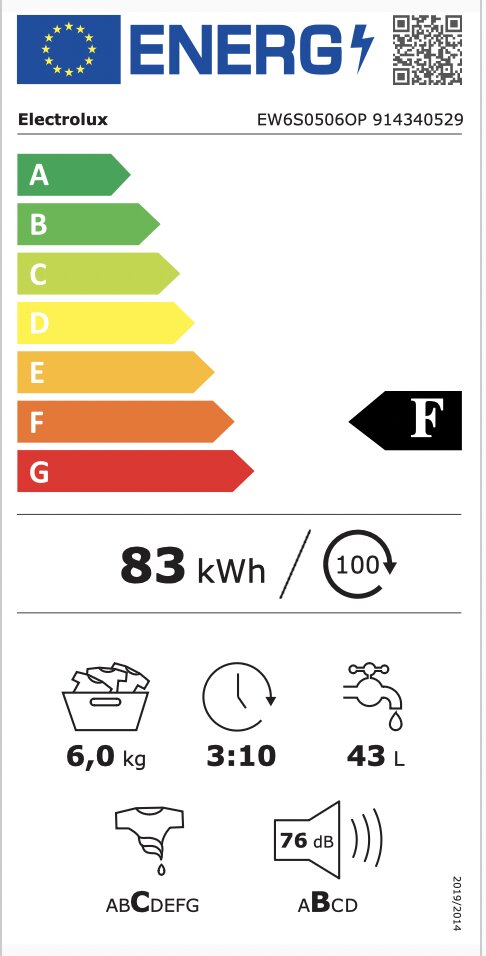 Electrolux EW6S0506OP kaina ir informacija | Skalbimo mašinos | pigu.lt