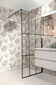Industrinio stiliaus dušo sienelė Brasta Glass Dija Nero Cube kaina ir informacija | Dušo durys ir sienelės | pigu.lt