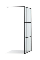 Industrinio stiliaus dušo sienelė Brasta Glass Dija Nero Cube kaina ir informacija | Baltijos Brasta Santechnika, remontas, šildymas | pigu.lt