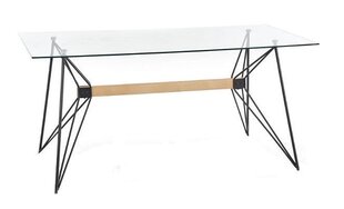 Stalas Halmar Allegro, ąžuolo/juodos spalvos kaina ir informacija | Virtuvės ir valgomojo stalai, staliukai | pigu.lt