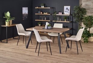 Išskleidžiamas stalas Halmar Berlin, riešutmedžio/juodos spalvos kaina ir informacija | Virtuvės ir valgomojo stalai, staliukai | pigu.lt