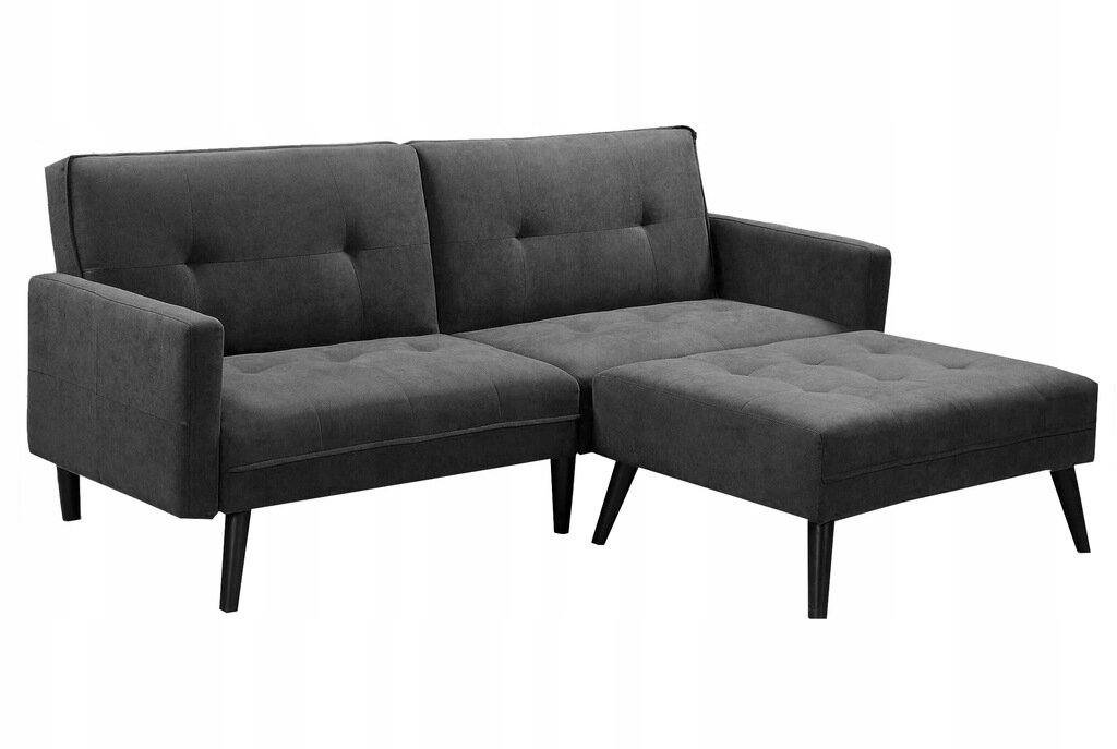 Sofa su pufu Halmar Corner, pilka/juoda цена и информация | Minkšti kampai | pigu.lt