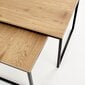 2-jų staliukų komplektas Halmar Sabrosa, ąžuolo/juodos spalvos kaina ir informacija | Kavos staliukai | pigu.lt