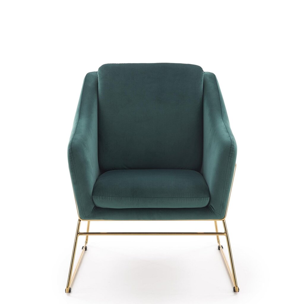 Fotelis Halmar Soft 3, žalios/auksinės spalvos цена и информация | Svetainės foteliai | pigu.lt