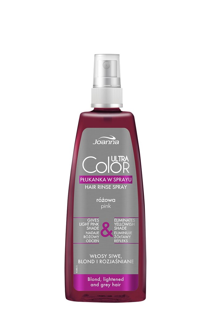 Atspalvį suteikiantis plaukų purškiklis Joanna Ultra Color System Hair Rinse Spray 150 ml, Pink kaina ir informacija | Plaukų formavimo priemonės | pigu.lt