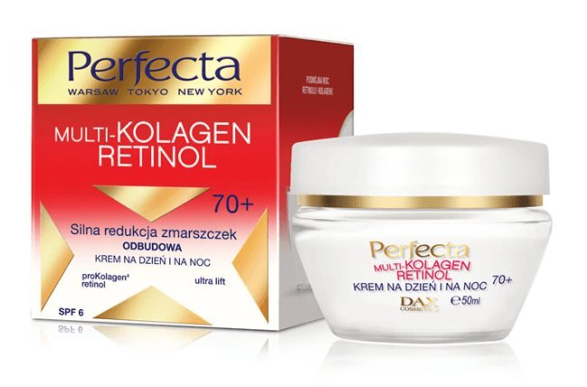 Dieninis ir naktinis veido kremas nuo raukšlių Perfecta Multi-Kolagen Retinol 70+ SPF6 50 ml цена и информация | Veido kremai | pigu.lt